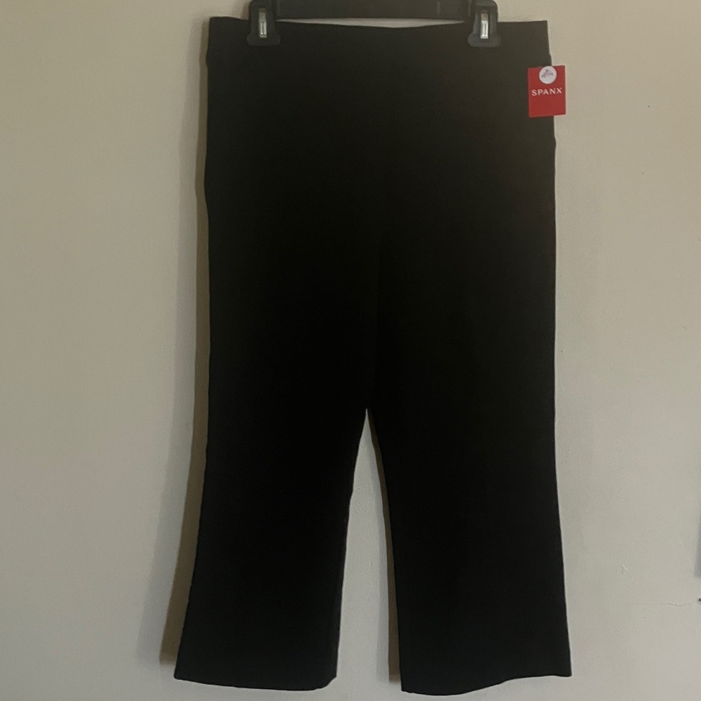 SPANX Black Wide-Leg Cropped Pants